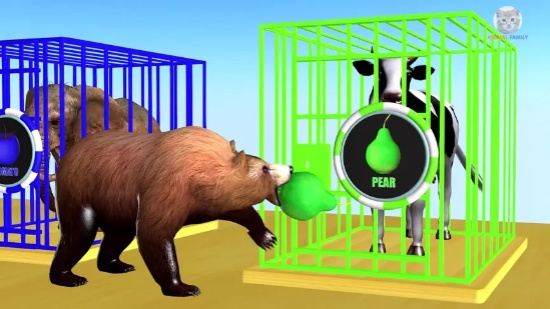 亲子动画：掉在地上的食物不要浪费，可以用来喂笼子里的小动物哦