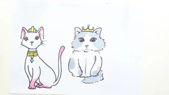 公主小猫怎么画